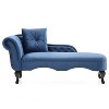 Christopher Knight Home Bailey 62'' Velvet Chaise Lounge Indoor with 1 pillow and Nailhead Trim, Scrolled Backrest - 2 of 4