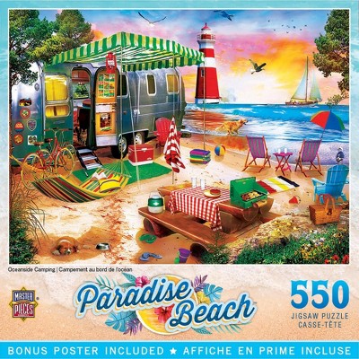 MasterPieces Paradise Beach Puzzles Collection - Oceanside Camping 550 Piece Jigsaw Puzzle