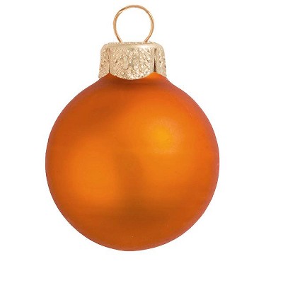 Northlight 4ct Matte Glass Ball Christmas Ornament Set 4.75" - Pumpkin Orange