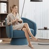 Heynemo Swivel Barrel Chair, 60 Degree Swivel Accent Chair, Modern Round Chair with Pillow, Living Room Chairs for Bedroom, Office, Blue - 2 of 4