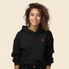 Dalix Pixel Heart Embroidered Fleece Cropped Hoodie Cold Fall Winter Women - 2 of 4