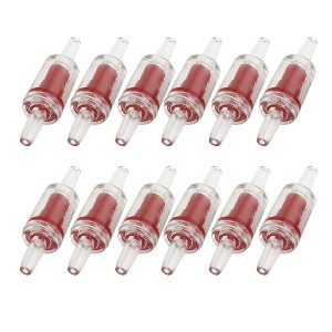 Unique Bargains Aquarium Fish Tank Plastic One Way Non-return Check Valves Red Clear 12 Pcs - 1 of 3