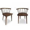 Mid-Century Modern Dining Chair (Set of 2) Brown Solid Wood Upholstery for Home Kitchen - 4 of 4