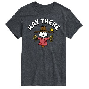 Men's - Peanuts - Snoopy Scarecrow Hay There Short Sleeve Graphic T-Shirt - 1 of 4