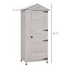 Aghana Digitals 4-Tier Fir Wood Garden Storage Cabinet with Lockable Door, Sloped Tin Roof & Handle - 3 of 4