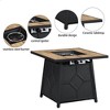 Kumasinova 28" Square Propane Fire Pit Table for Patio and Backyard,40000 BTU Auto-Iginition Gas Firepit Platform with Waterproof Cover - 4 of 4