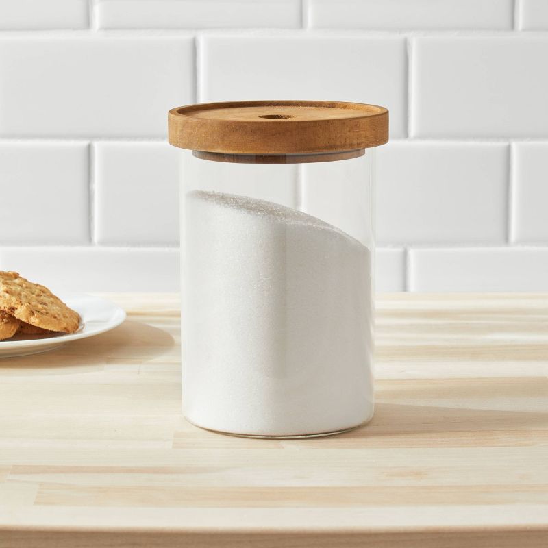 Medium Glass Storage Canister with Wood Lid - Threshold&#8482;, 3 of 11