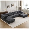 Convertible Modular 4-Seater Floor U-Shaped Sectional Sofas Bed with 2 Ottomans and No Assembly Required - 2 of 4