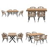 5-Piece Patio Dining Set, PE Rattan Woven Backrest Chairs with Plastic Wood Top Table, Chair with Iron Frame and Foam Cushions–Cuddlewood - 4 of 4