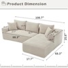ChicFurnit L-Shaped Modular Sectional Sofa Couch Left Chaise Memory Foam Cloud Couch Oversized Couches for Living Room, Beige, 14.96"*15.75"*46.85" - 3 of 4