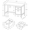 Vynxaria 48" White Computer Desk Grey Metal Frame Reversible Setup Storage Drawers for Home Office Laptop Work - 2 of 4