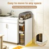 4 Tier Slim Bathroom Storage Cabinet, Narrow Bathroom Cabinet with Drawers & Tissue Box, for Narrow Spaces Kitchen, Laundry - 4 of 4