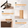Whisen Cat Tree & Cat Bed with Litter Box Enclosure, Scratching Post, Cat Teaser Ball, Anti-Slip Mat - White+Gray - 4 of 4