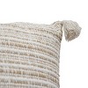 24x24 Inches Hand Woven Brown Cotton with Polyester Fill Pillow - Foreside Home & Garden - 2 of 4