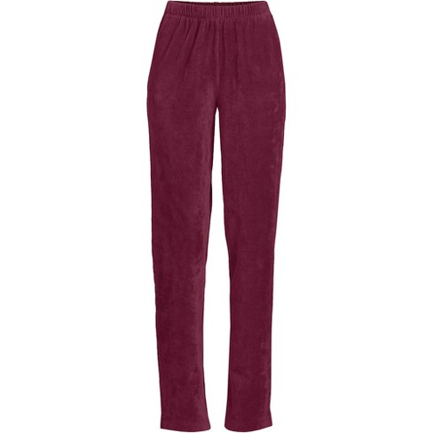 Lands' End Women's Tall Sport Knit High Rise Corduroy Elastic Waist Pants -  Medium Tall - Rich Burgundy : Target