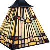 Chloe Lighting Kinsey Mission Tiffany-Style Blackish Bronze 3 Light Mini Chandelier 27" Wide - 4 of 4