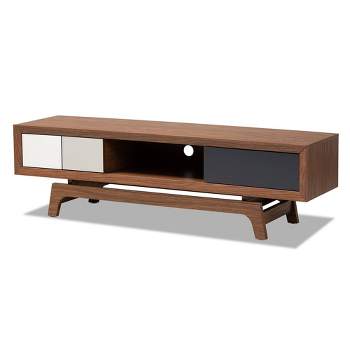 3 Drawer Svante Wood TV Stand for TVs up to 60" White - Baxton Studio
