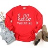 Simply Sage Market Women's Hello Valentine Cursive Long Sleeve Garment Dyed Tee - 3 of 4