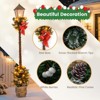 Tangkula 6.1 FT Christmas Pre-lit Street Lamp Holiday Lamp Post w/Artificial Greenery LED Lights Seasonal Decoration - 3 of 4