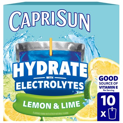Capri Sun Hydrate Lemon Lime Juice Boxes - 10pk/6 fl oz Pouches