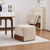 Linen Upholstered Dining Chair with Casters, Foam Filling Armless Accent Chairs for Various Rooms-Baofuwish - 2 of 4