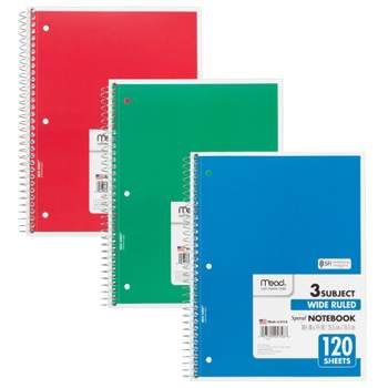 Mead Spiral 3 Subject Notebook