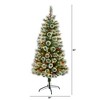 Nearly Natural 5-ft Frosted Swiss Pine Artificial Christmas Tree with 200 Clear LED Lights and Berries - 2 of 4