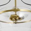 Rennnsan Jasmine 3-Light Industrial Black/Gold Dome Kitchen Island Pendant Light, Vintage Cage Glass Ceiling Light - 4 of 4