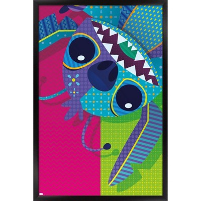 Trends International Disney Lilo and Stitch - Sitting Framed Wall Poster  Prints Black Framed Version 22.375 x 34