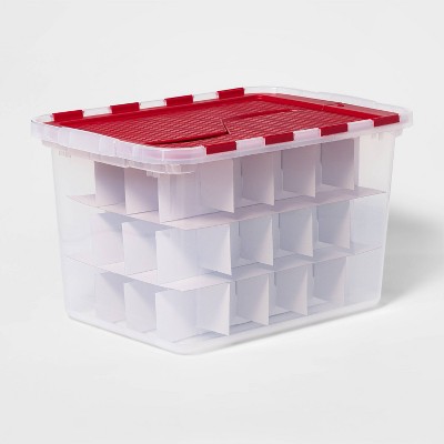 12gal Flip-Lid 60ct Ornament Storage Tub - Wondershop™