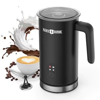 Paris Rhône Electric Milk Frother and Steamer,Black/Sliver