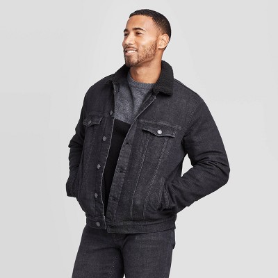 black denim sherpa jacket