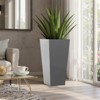 Wooakway 2-Piece Indoor Outdoor Geometric Metal Planter Pot Planter Box Patio Garden Bed Gray - 3 of 4