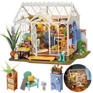 ROBOTIME Dreamy Garden House DIY Miniature House Kit Christmas Birthday Gifts for Boys & Girls, Multicolored, 9.6"*7.5"*7.5" - 1 of 4
