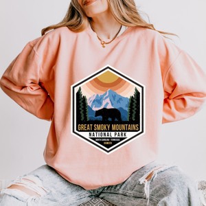 Simply Sage Market Great Smoky Mountains National Park Badge Lightweight Garment Dyed Sweatshirt - 1 of 4