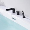 Sumerain Roman Tub Faucet Matte Black 3 Hole Waterfall Bathtub filler Deck Mount Tub Filler with Hand Shower - image 3 of 4