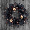24" Prelit LED Chic Eek Black Halloween Wreath Orange Lights - National Tree Company - 2 of 4