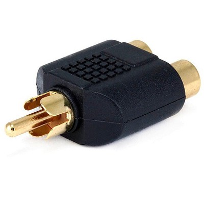 Monoprice RCA Plug to 2x RCA Jack Splitter Adapter, Gold Plated