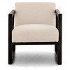 Signature Design by Ashley Alarick Accent Chair Cream: Upholstered Wooden Legs, Vintage Style - 3 of 4