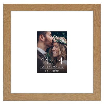 Americanflat 14x14 Wedding Signature Picture Frame - 5x7 Picture Frame with or 14x14 Frame without Mat - Shatter Resistant Wedding Photo Frame