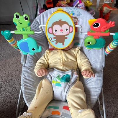 Bright Starts Playful Paradise Vibrating Baby Bouncer with Toys