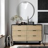 LuxenHome Black and Brown Wood 6-Drawer Rattan Dresser Multicolored - 4 of 4
