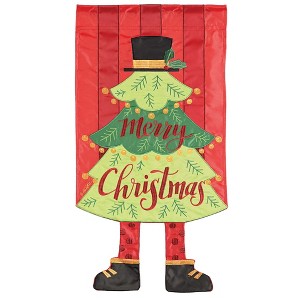 Magnolia Garden Merry Christmas Tree 13 x 24 Inch Polyester Crazy Legs Garden Flag - 1 of 2