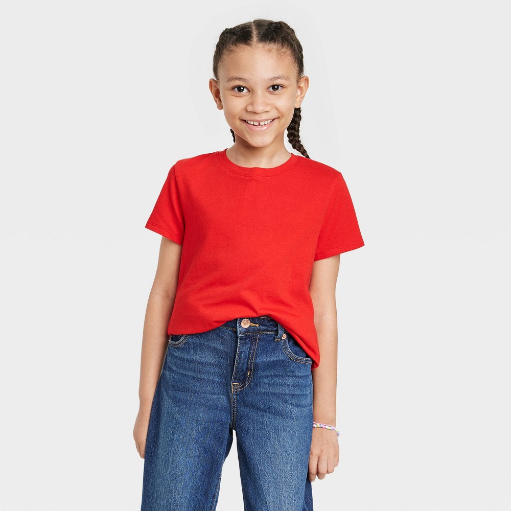 Girls' Short Sleeve T-Shirt - Cat & Jack™ Red Size XL 