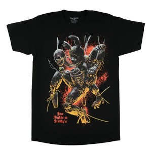 Seven Times Six Five Nights At Freddy's Shirt Men's Bonnie Skeleton Short Sleeve Graphic Tee Black - 1 of 4