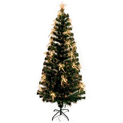 ALEKO CT6FT010 Artificial Indoor Christmas Holiday Optics Tree with White LED Bows - 6 Foot