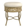 18.5" Villa III Upholstered Backless Metal Vanity Stool Beige - Hillsdale Furniture: Round Padded Seat, Makeup Bench - 4 of 4