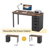 PAGED Computer Desk with 5 Drawers, 47 Inches Rustic Office Desk with Reversible Cabinet Design for Living Room - 3 of 4