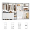 Besiost Set of 4 Closet Organizer System with Wood Drawers, 104-In Freestanding Wardrobe with Mirror and Hanging Rods - 4 of 4