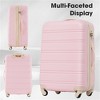 BEAFUP Set of 3 Luggage Hardside Spinner Suitcase with TSA Lock 20" 24" 28" Available for Gender, Light Pink - 4 of 4